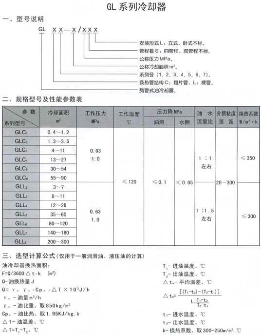 益通GL系列冷卻器